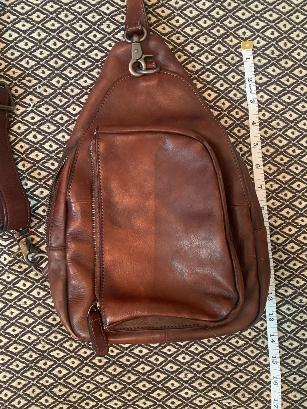 Men's Brown Leather Sling Bag